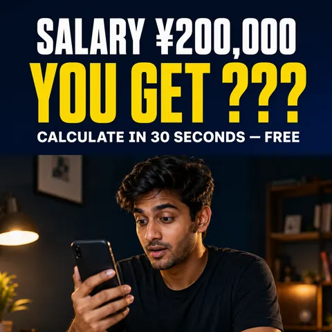 Tedori calculator — how much do you get from ¥200,000 salary?